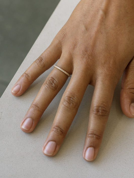 Viburnum Pavé Half Eternity Band - 1.5mm Diamonds