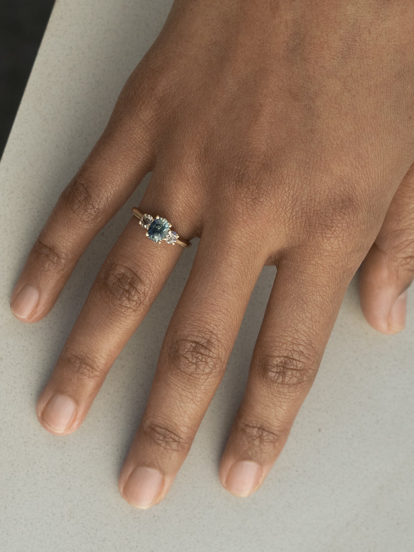 Liquidation — Vega 3 Stone Ring — Montana Sapphire