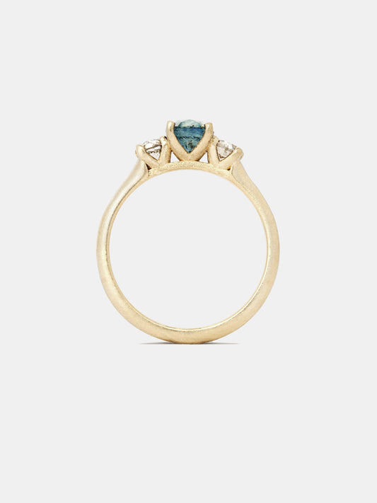 Vega 3 Stone Ring - Montana Sapphire