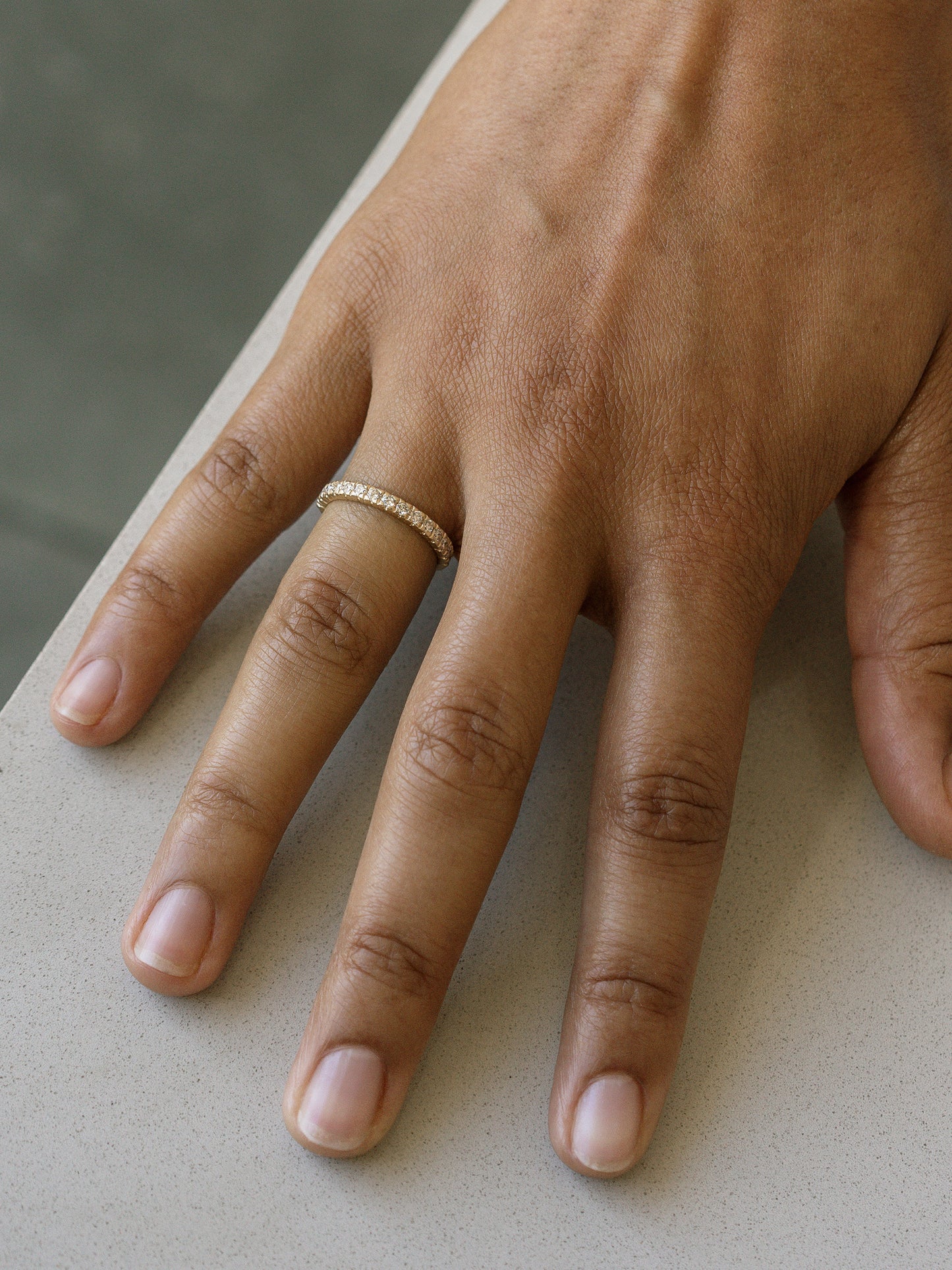 Viburnum Pavé Half Eternity Band - 2mm Diamonds