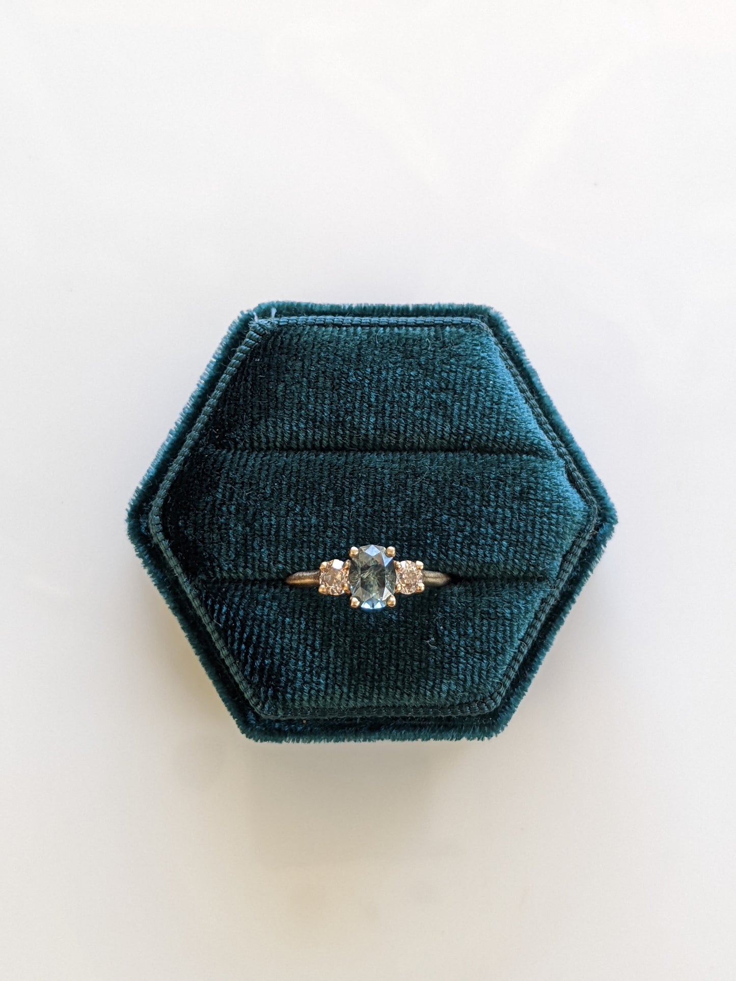 Liquidation — Vega 3 Stone Ring — Montana Sapphire